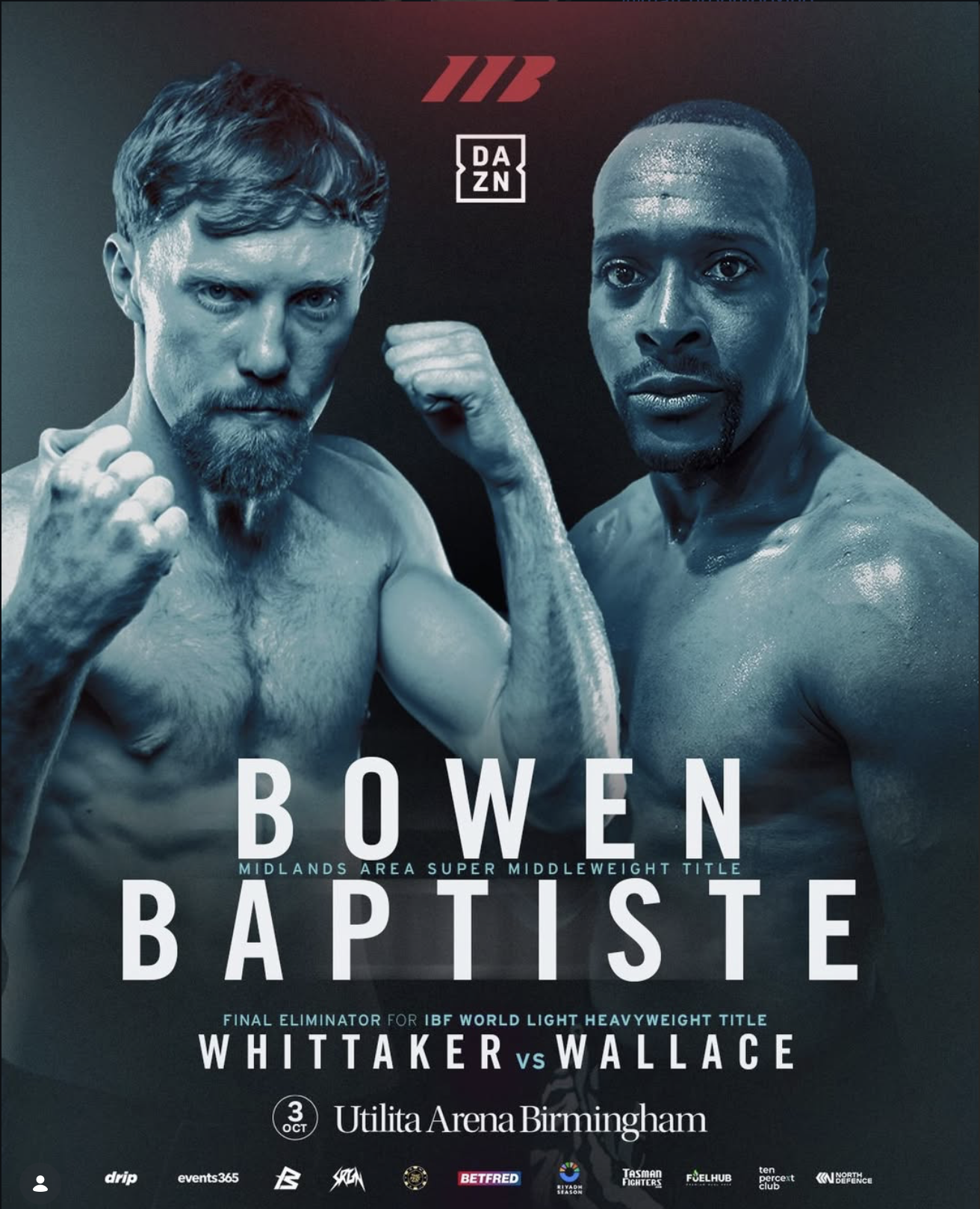 Official Bowen vs Baptiste poster, 3 October at Utilita Arena Birmingham